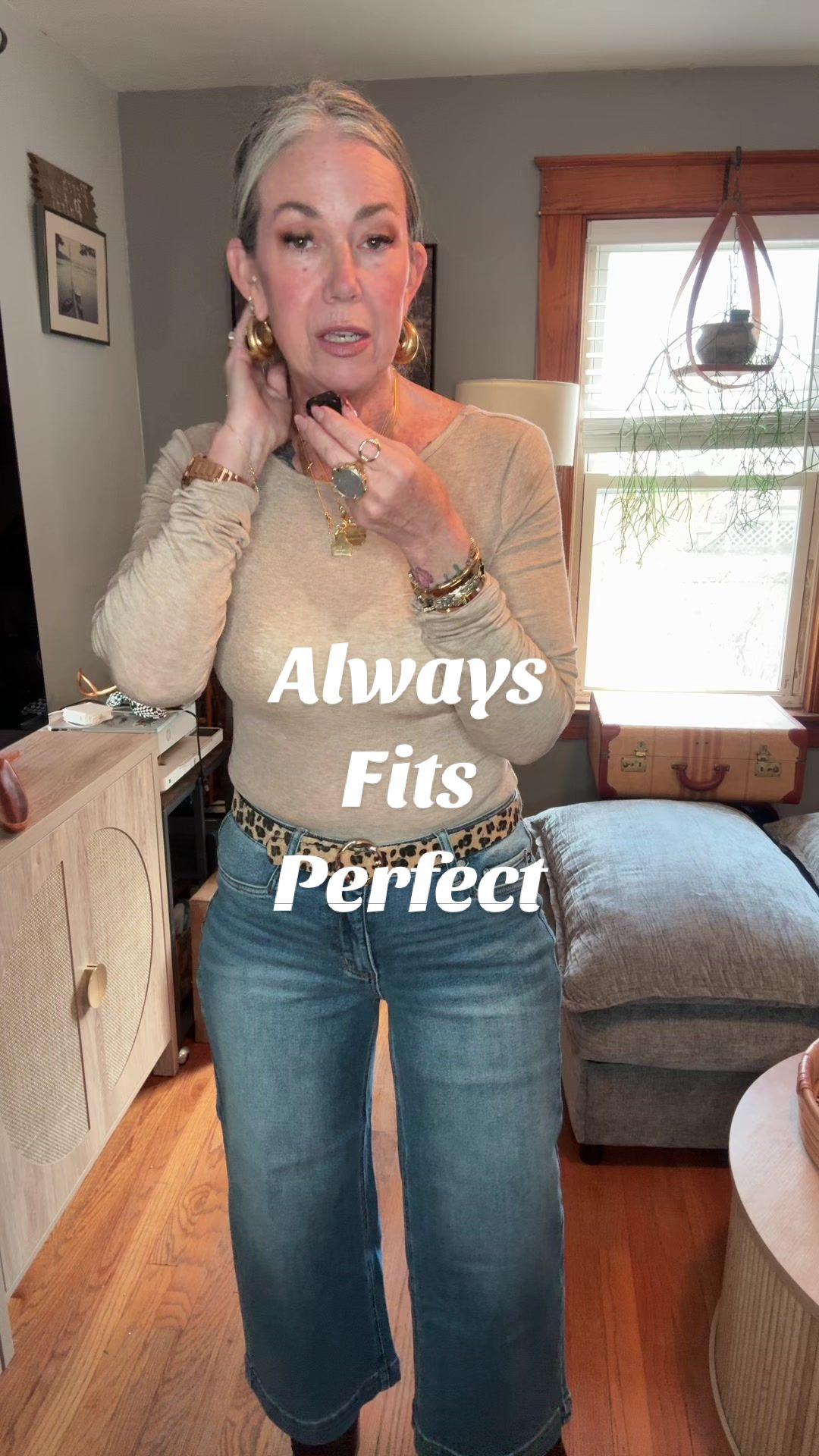 TikTok post by @aestheticaleestyled for Emma Lous Boutique. Caption reads: @Emma Lous Boutique Judy Blue is always my....