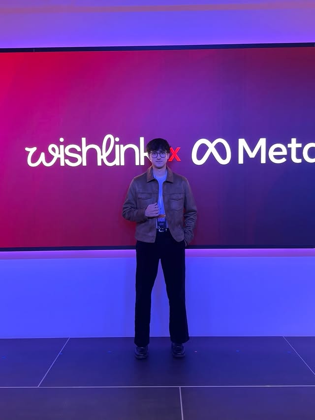 Instagram post by @meghansh07 for Wishlink. Caption reads: Honoured to be invited by Meta x Wishlink to share....