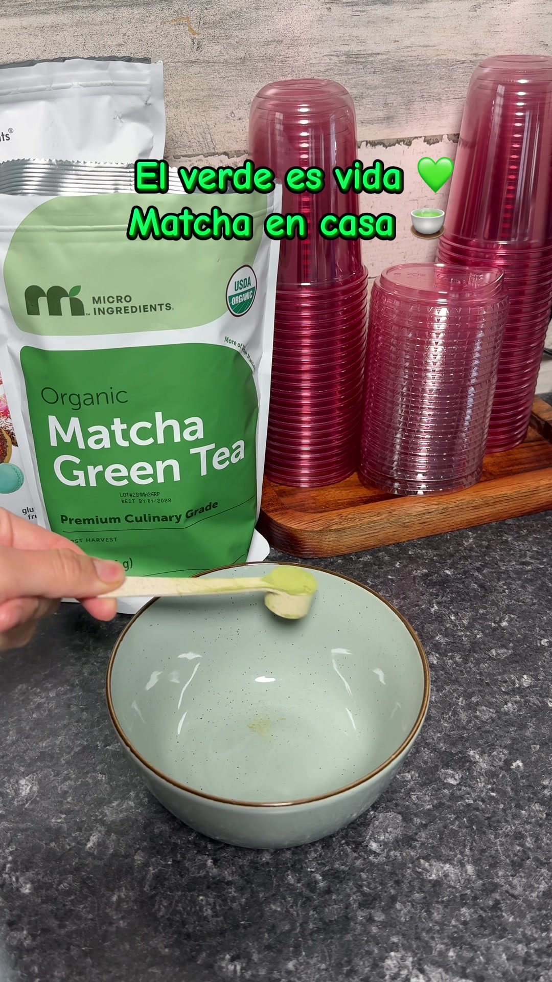 TikTok post by @blanca7902 for Micro Ingredients. Caption reads: [...] #matcha #matchalatte #matchalover....