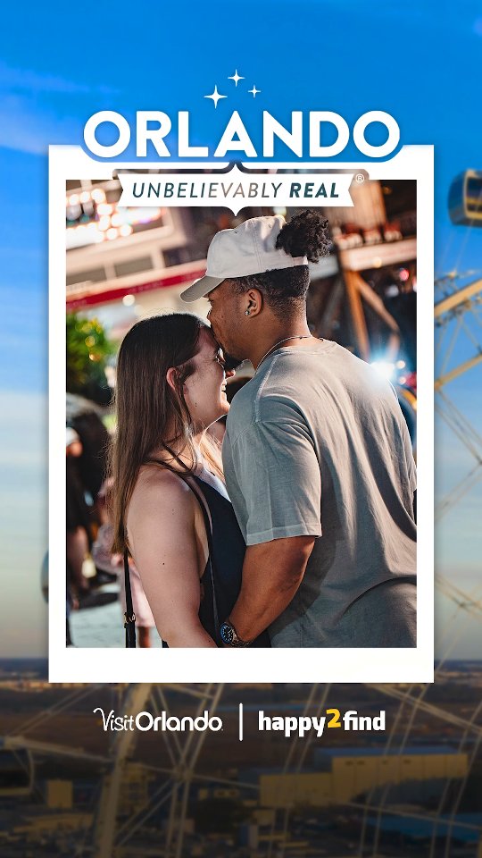 Instagram post by @happy2find for Visit Orlando. Caption reads: Best friends in love, a moment in between full of....