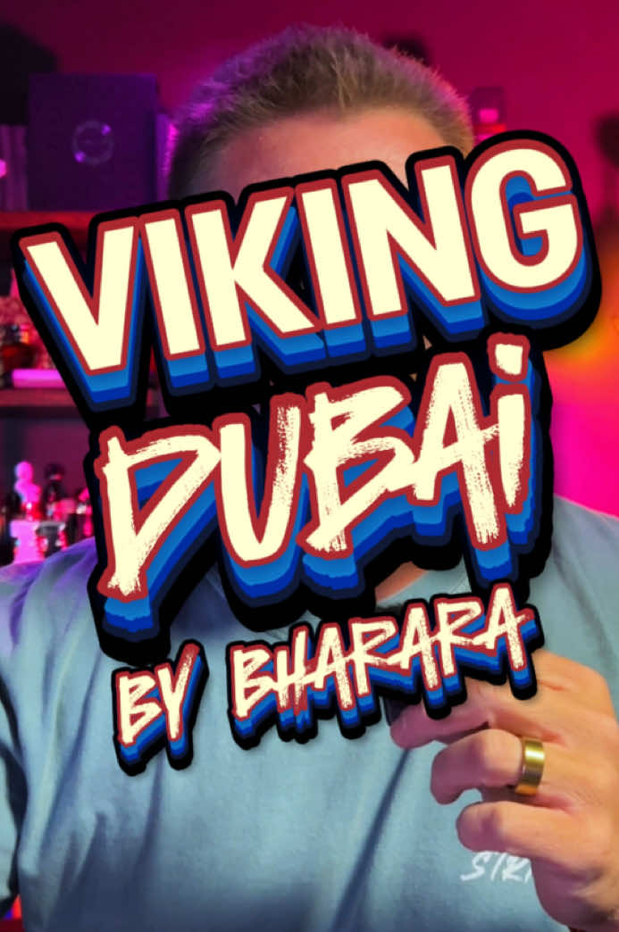 TikTok post by @vflbeezy for Bharara Beauty. Caption reads: Viking Dubai by Bharara is a mature woody....