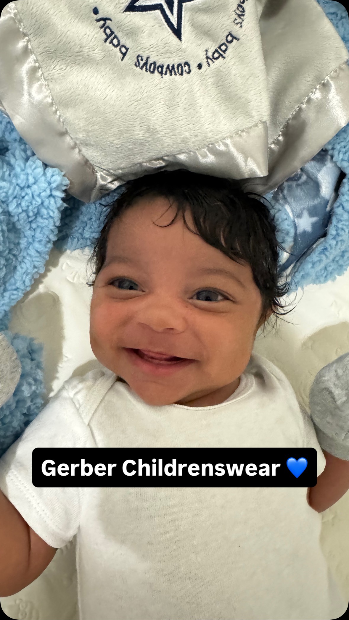 Instagram post by @joshbutlertv for Gerber Childrenswear. Caption reads: Day in the life with Gerber Childrenswear 💙....