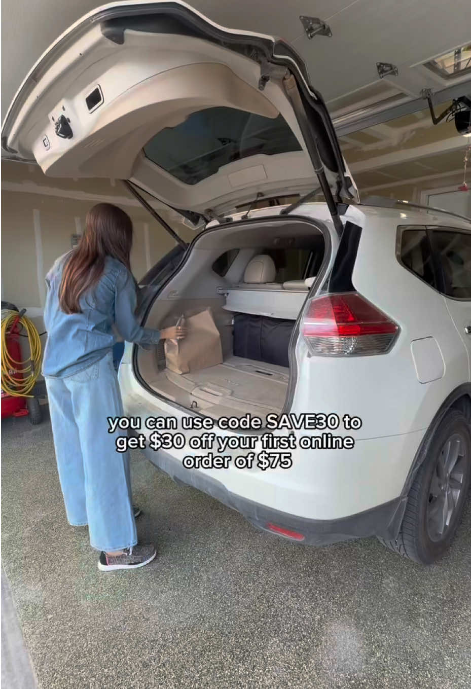 TikTok post by @oliviaowassa for Safeway. Caption reads: [...] easier grocery shopping 🤍 using the safeway....