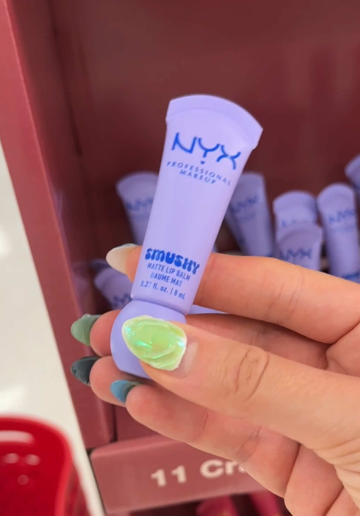 TikTok post by @nicholejacklyne for NYX Cosmetics. Caption reads: I fully thought this was squishy!! @NYX....