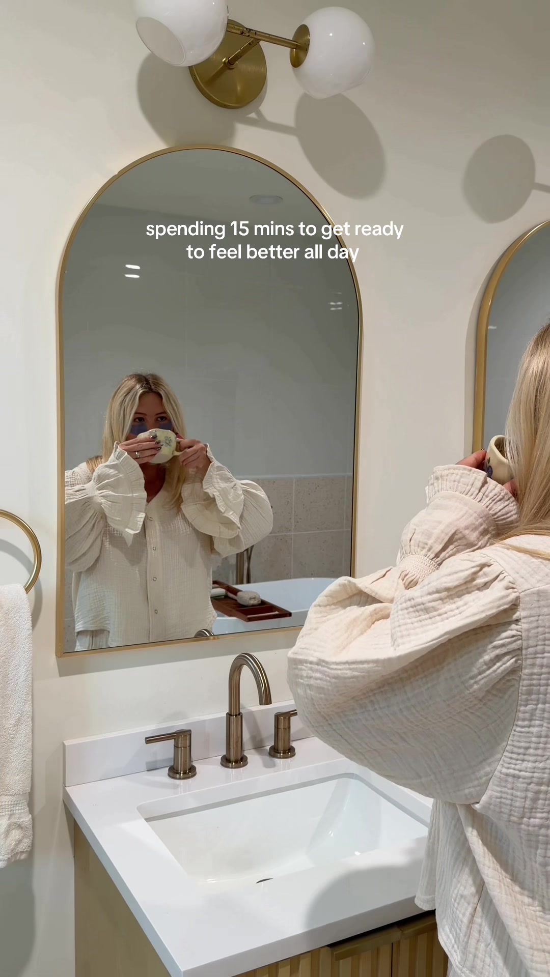 TikTok post by @adigraceeeee for Clean Beauty. Caption reads: Getting ready for the day as a mom is a must! And....