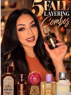 TikTok post by @perfumebratjenn for PerfumeboxUSA. Caption reads: Fall fragrance layering is officially BACK 🍂🤎 If....