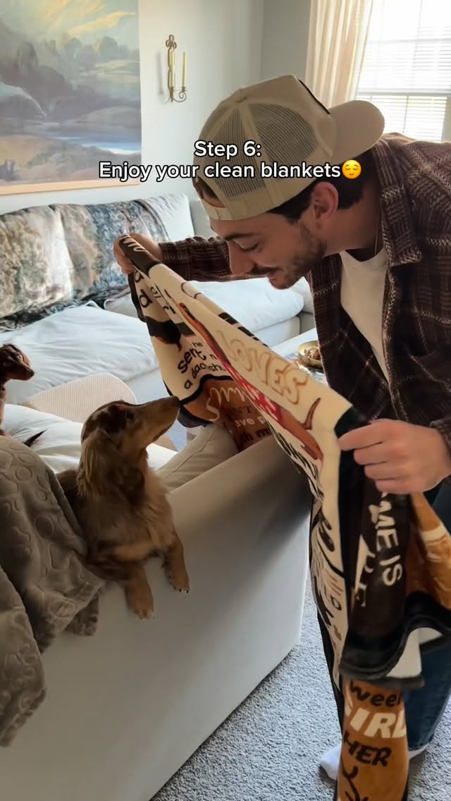 Instagram post by @thedachshunds.fam for Dropps. Caption reads: Dropps have been saving our laundry (and noses)....