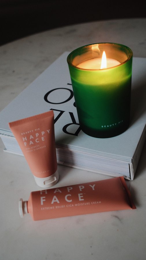 Instagram post by @kimturkington_ for BEAUTY PIE. Caption reads: Hibernation season, activated. 🕯️Candles lit,....