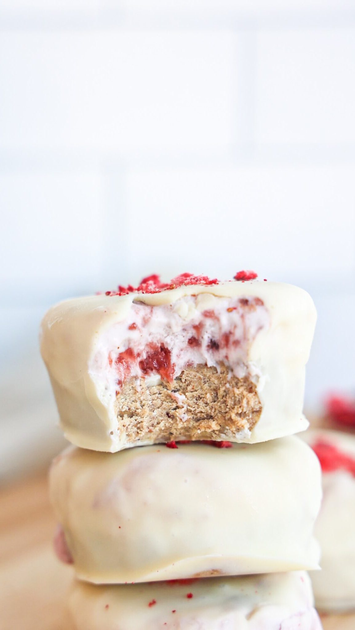 Instagram post by @danishealthyeats for Amazon Fresh. Caption reads: My protein-packed cookie dough ice cream bars went....