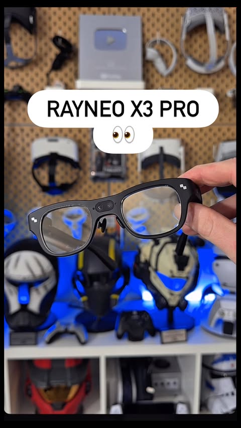 Instagram post by @garett_the_gamer for RayNeo. Caption reads: [...] the Smart Glasses of the Future? 👀....
