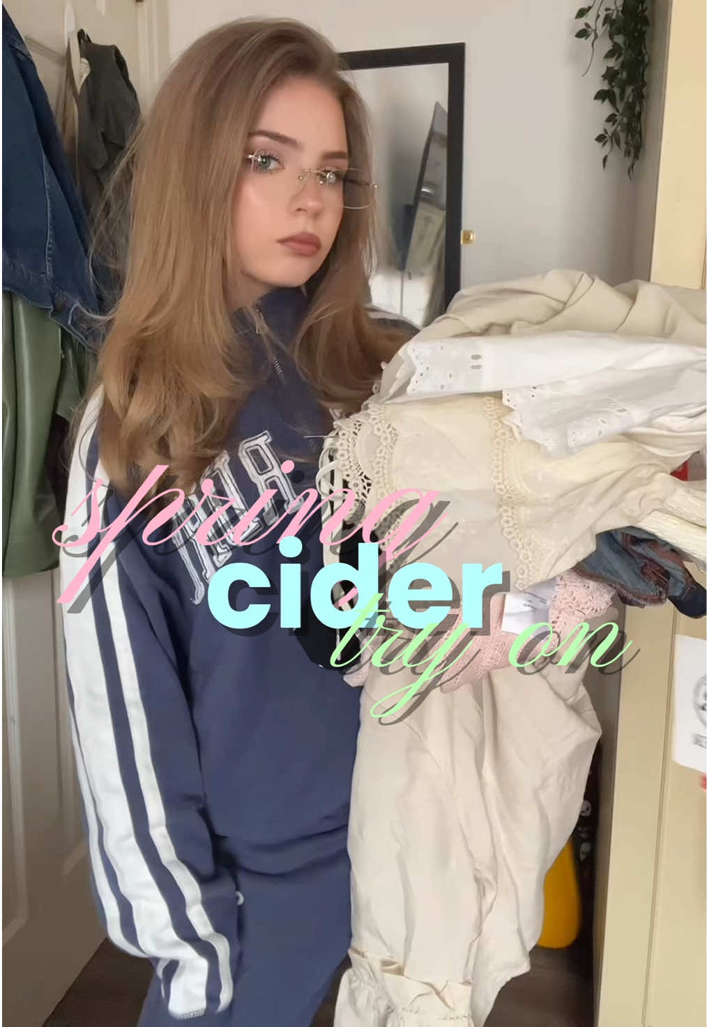 TikTok post by @djodarcie for Cider. Caption reads: my new spring wardrobe @Cider #cider #ciderhaul....