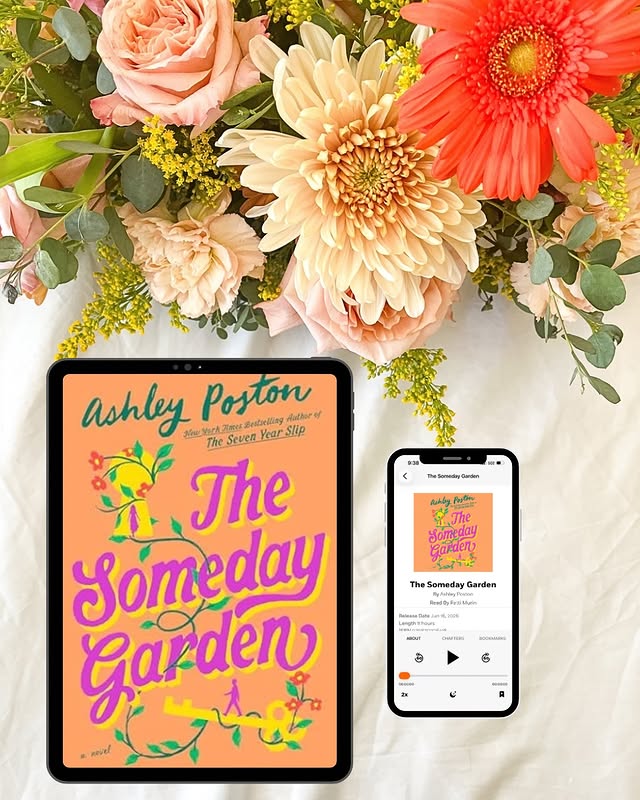 Instagram post by @sparetimereader for Penguin Random House Audio. Caption reads: 💐 The Someday Garden 💐 ⭐️⭐️⭐️⭐️ Short synopsis:....