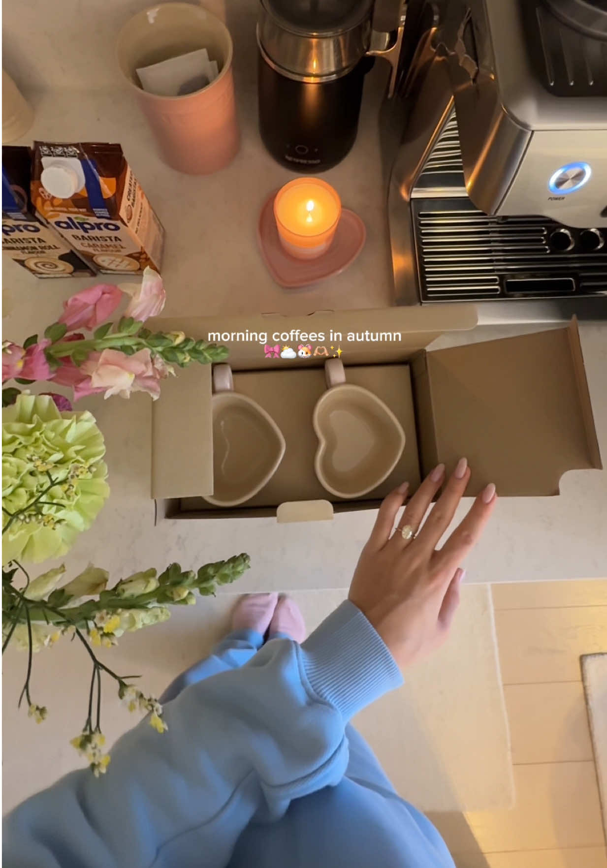 TikTok post by @sophiatuxford for Alpro. Caption reads: ad coffee tastes better with #alprobarista....