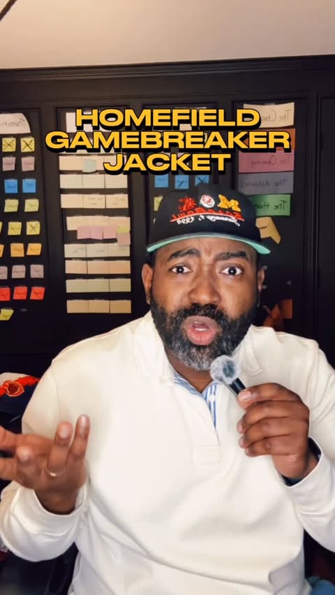 Instagram post by @gamedaygrails for Homefield Apparel. Caption reads: HOMEFIELD GAMEBREAKER JACKET

So the good folks at....