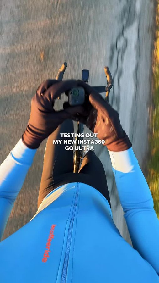 Instagram post by @baertluka for Garmin. Caption reads: Chasing golden hour with the new Insta360 GO....