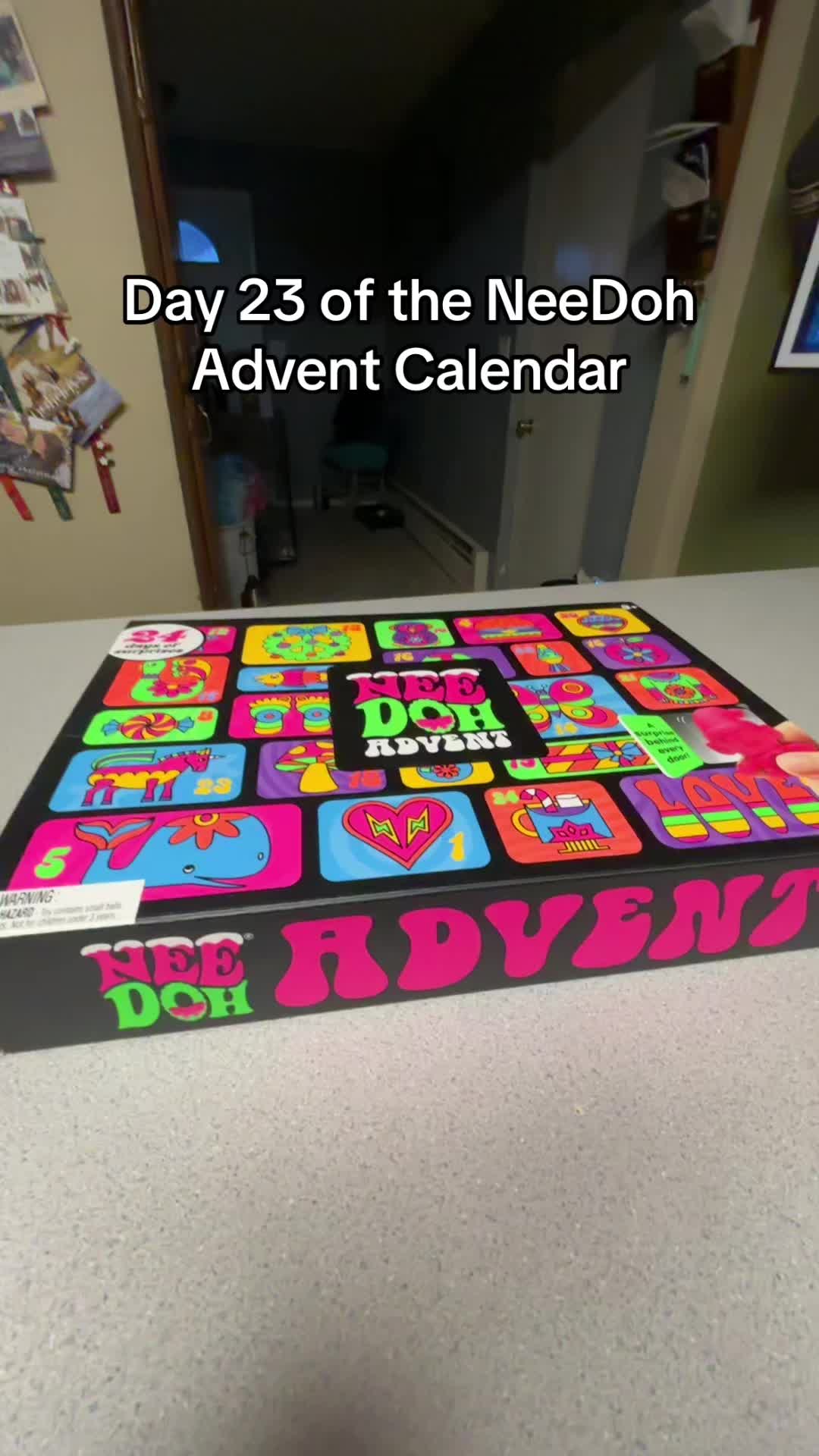 TikTok post by @thekeelynicole for Schylling Inc.. Caption reads: Day 23 of the NeeDoh Advent Calendar @Schylling -....
