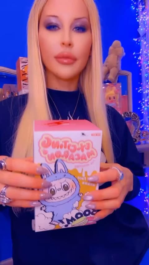 Instagram post by @astro17aut for Pop Mart. Caption reads: [...] MACARON SERIES! #themonsters #labubu....