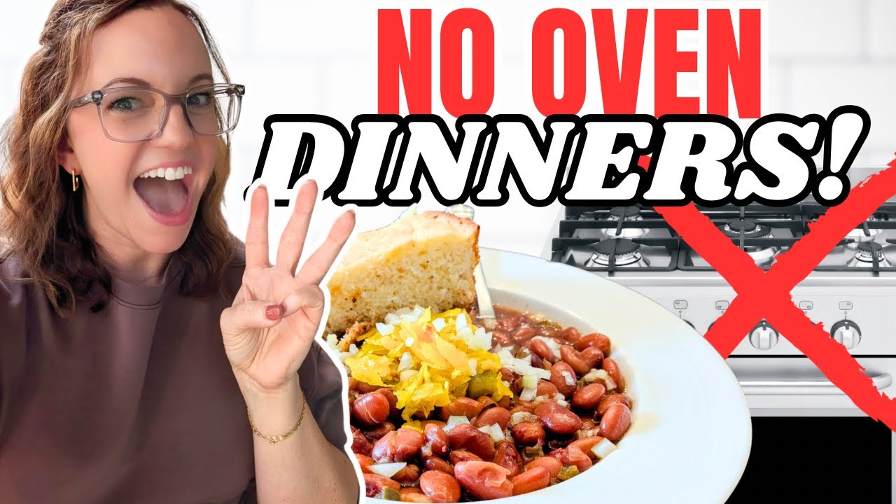 YouTube post by @MandyintheMaking for Linha Niina Secrets. Caption reads: 3 No-Oven Dinners You'll Make All Summer Long! Air....