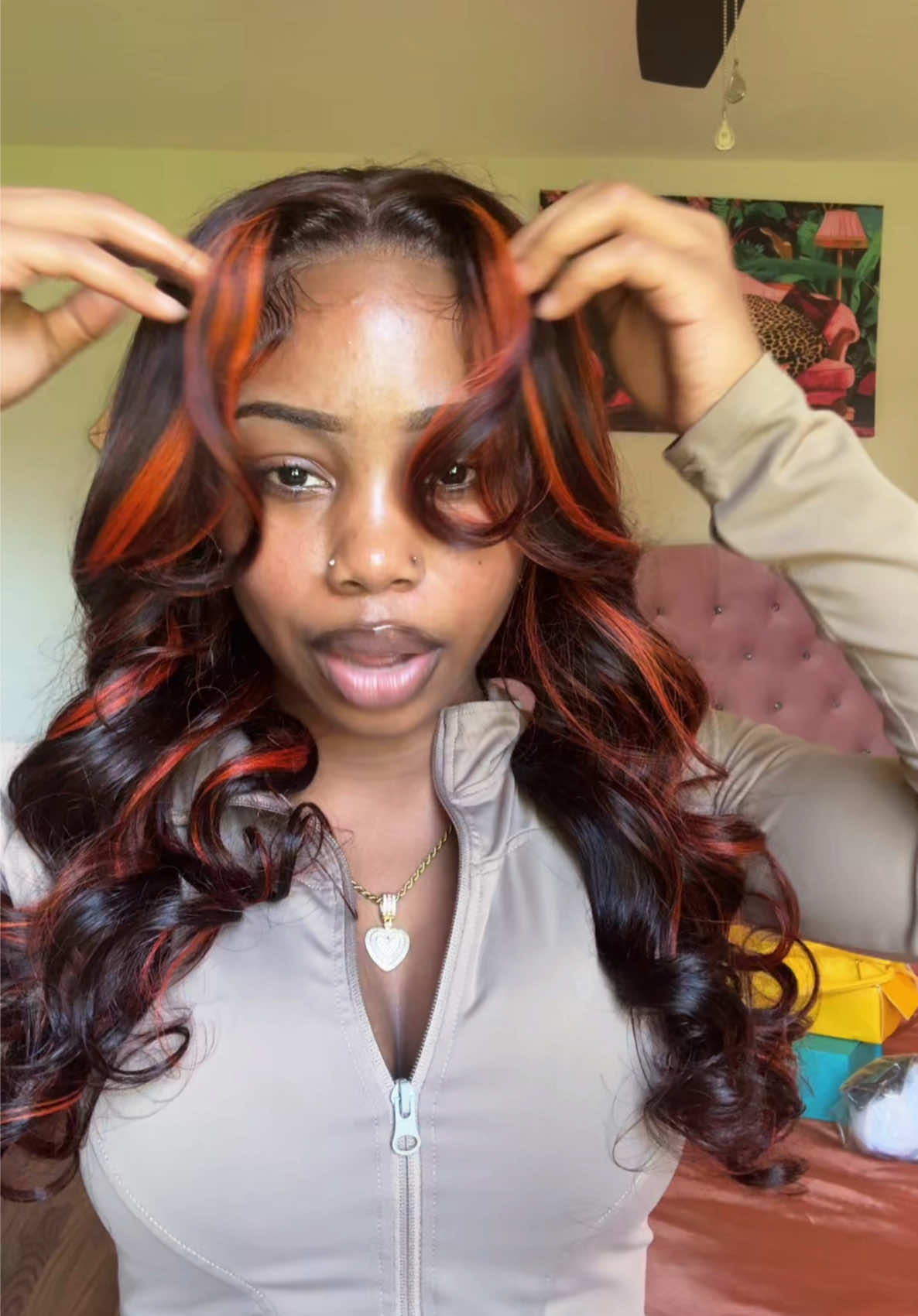 TikTok post by @kia_flavor for Ashimary Hair. Caption reads: [...] that color? Totally chef’s kiss 😍 @Ashimary....