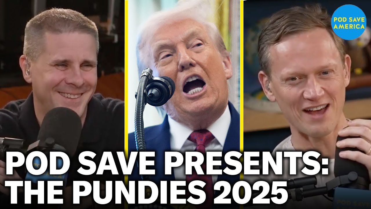 YouTube post by @podsaveamerica for Graza. Caption reads: Pod Save America Presents The Pundies: The Best....