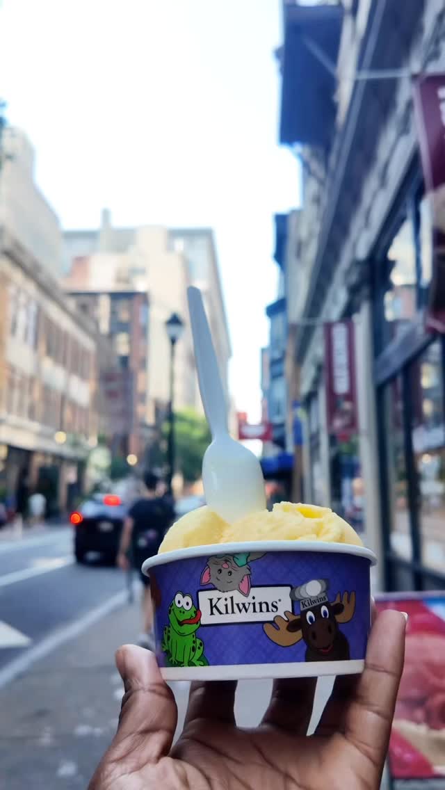 Instagram post by @dymonemoni for Kilwins. Caption reads: This is your sign to visit @kilwinsphiladelphia....