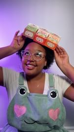 Instagram post by @magicalblackgirlalia for 1985 Games. Caption reads: [...] 
🍓 Presenting: Milk Carton Dice by....