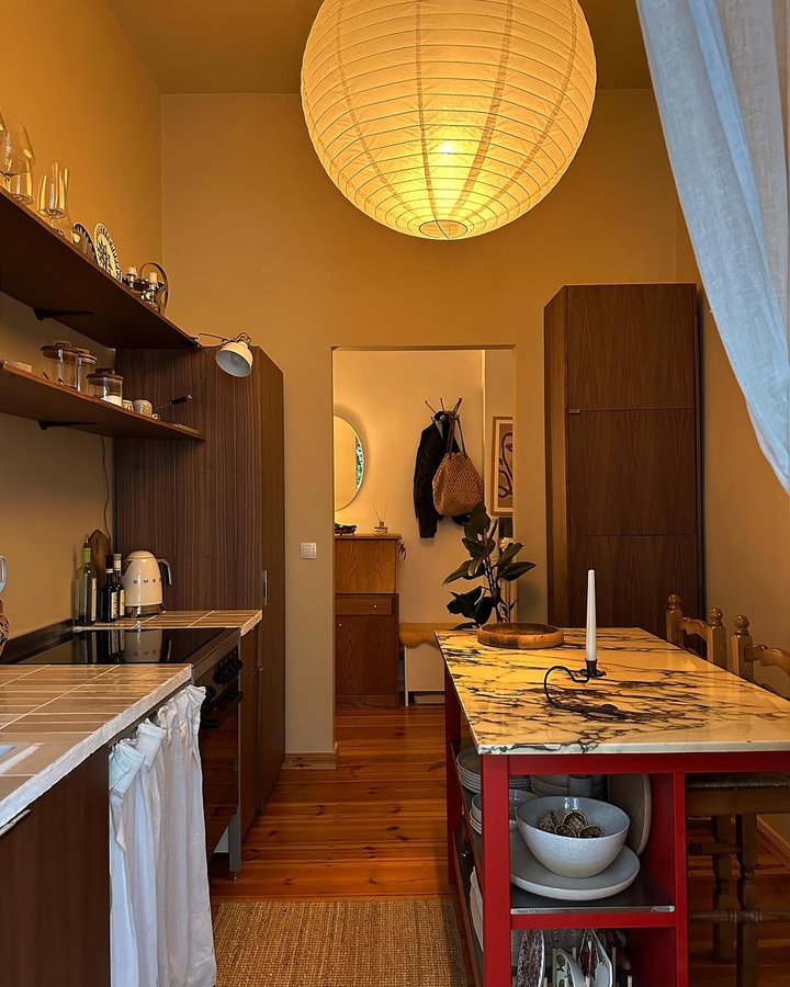 Instagram post by @ekaterynagonchar for MyDomaine. Caption reads: Weekend at home 
#home #kitchen #kitchendecor....