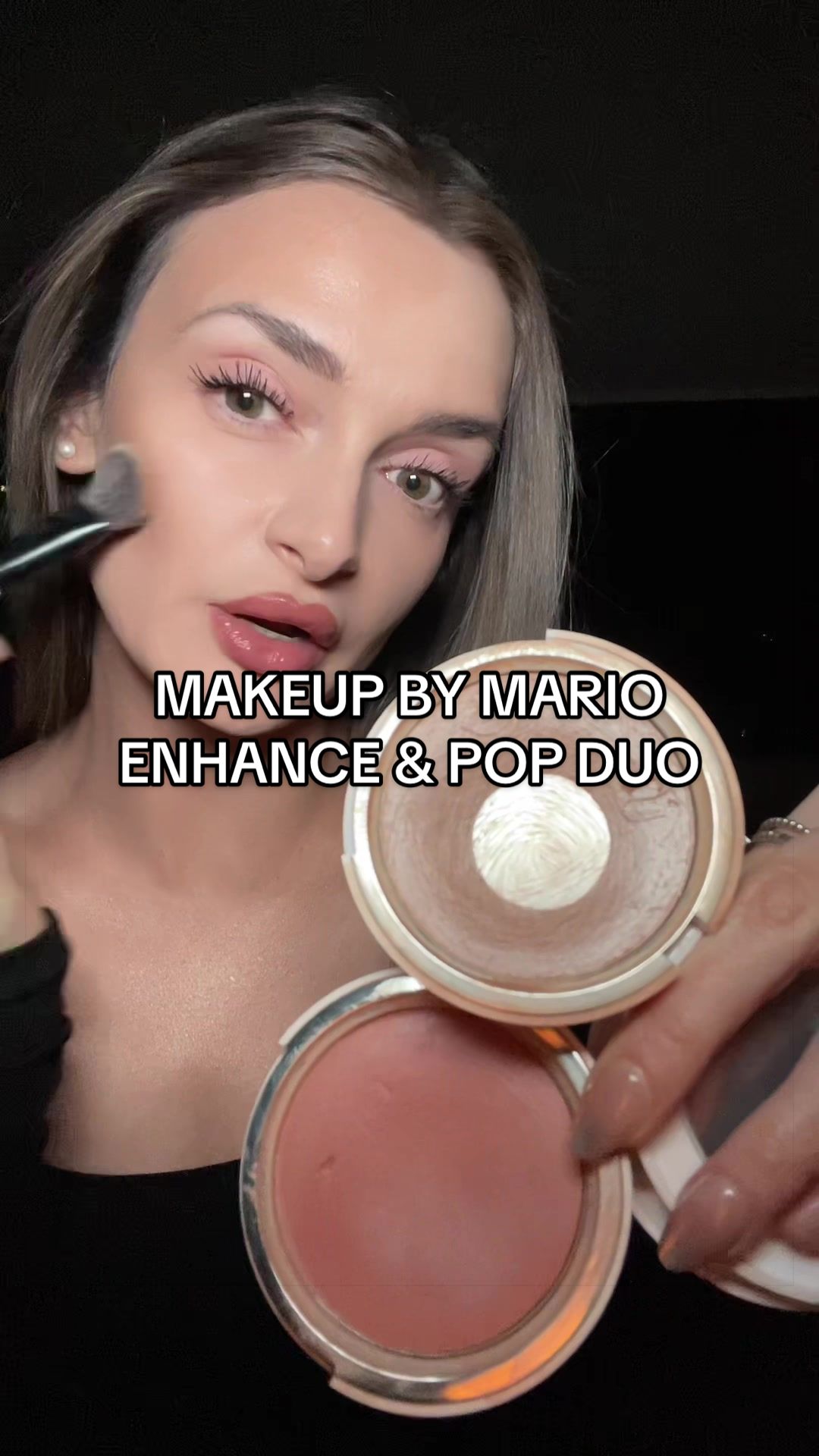 TikTok post by @herfitbeauty for MAKEUP BY MARIO. Caption reads: The Makeup By Mario transfoming skin enhancer....