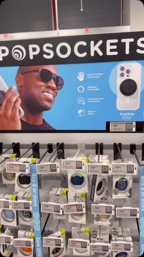 Instagram post by @hitomidocameraroll for PopSockets. Caption reads: The silver one was sold out at my....