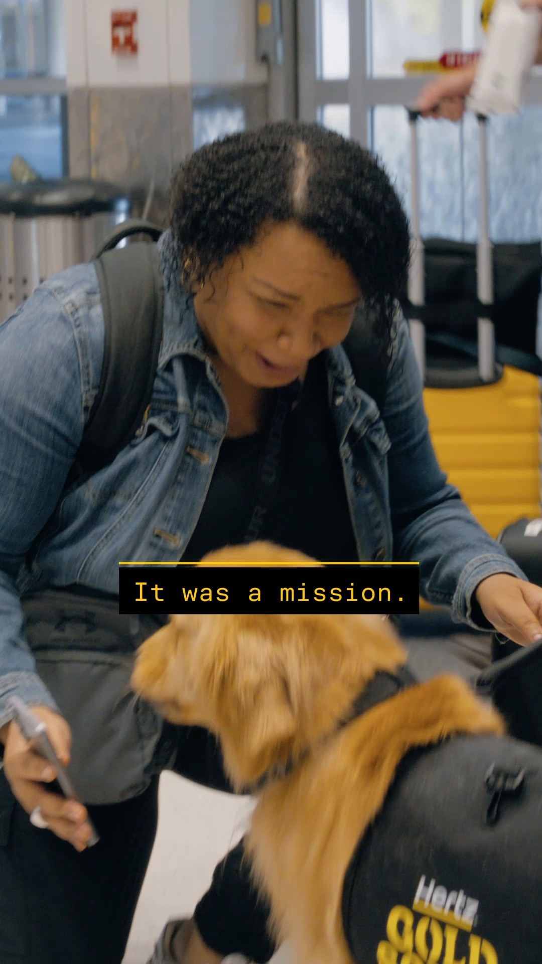 Instagram post by @agoldennamedkevin for Hertz. Caption reads: Travel chaos called. The Hertz Gold Squad....