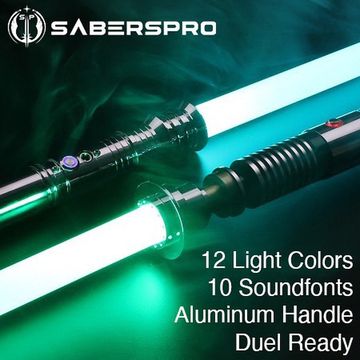 Instagram post by @starwarsfactghshs for SabersPro. Caption reads: [...] iconic, duel-ready lightsaber? 🤔 At....