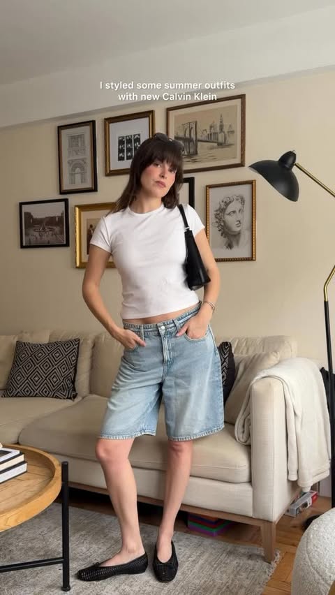 Instagram post by @maggie_mccormack for Calvin Klein. Caption reads: [...] ‘DENIM’ for outfit 🔗s | These are my....