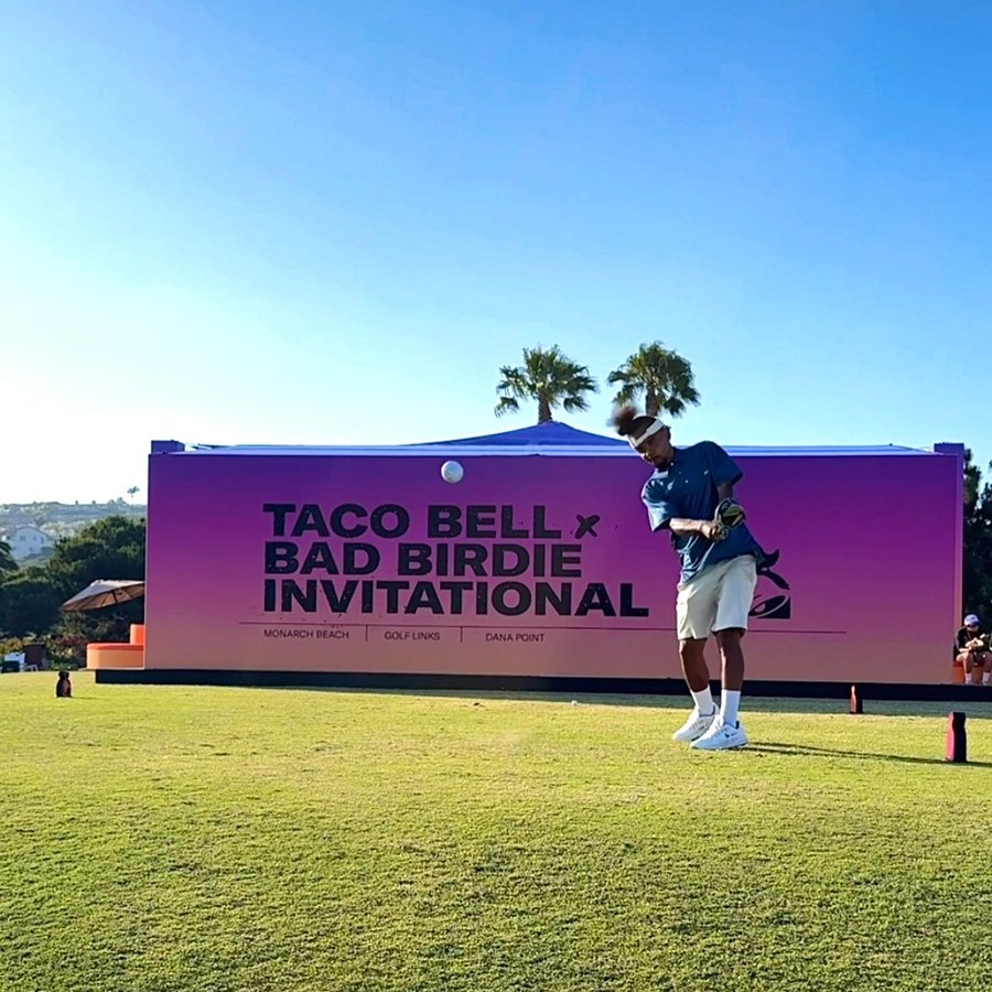 Instagram post by @ericklottary for Badbirdiegolf. Caption reads: Thank you to @tacobell & @badbirdiegolf for the....