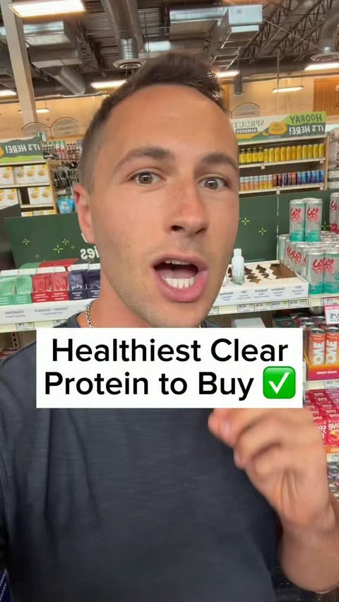 Instagram post by @healthwithhunter for Drink Love. Caption reads: I get asked about clear protein almost daily, and....