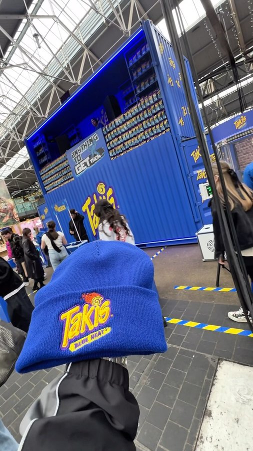 Instagram post by @patrickvelbruv for Takis. Caption reads: So the other day I was invited by @takisgb to an....