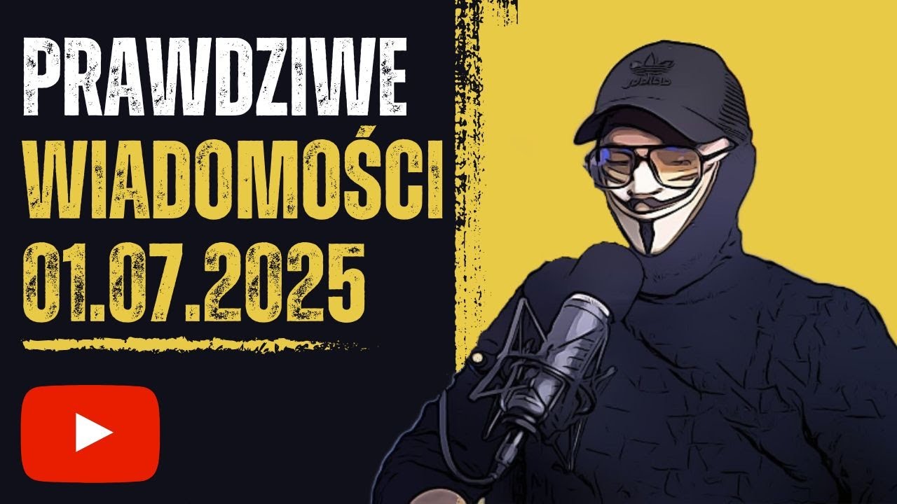 YouTube post by @PhilKonieczny for The Guardian. Caption reads: PRAWDZIWE WIADOMOŚCI 01.07.2025.