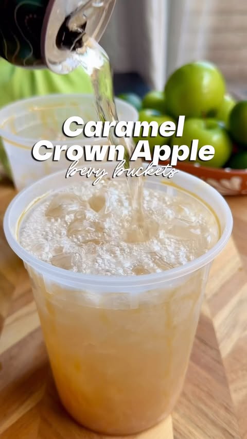 Instagram post by @brittsbevs for Crown Royal. Caption reads: [...] taste like a caramel apple?! 🍏🤭🍁....