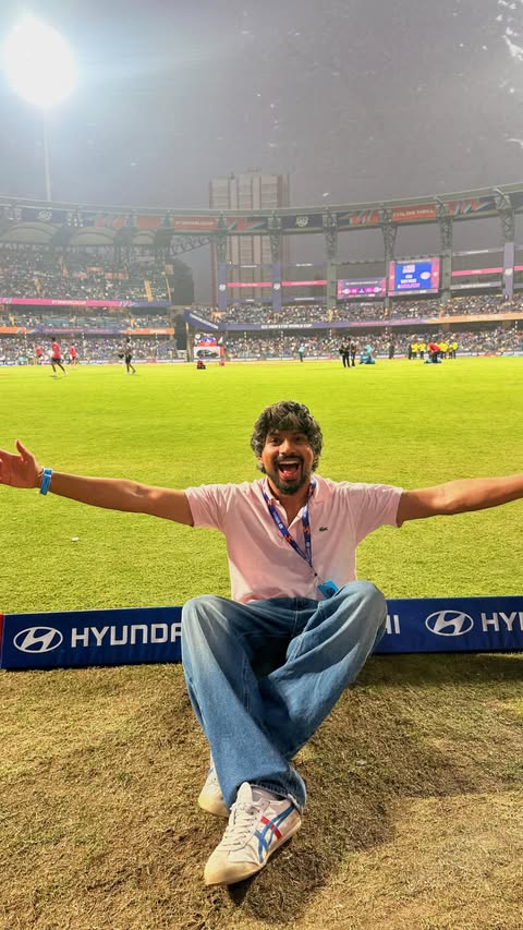 Instagram post by @thesharannair for Marriott Bonvoy. Caption reads: [...] life with the two loves of my life....