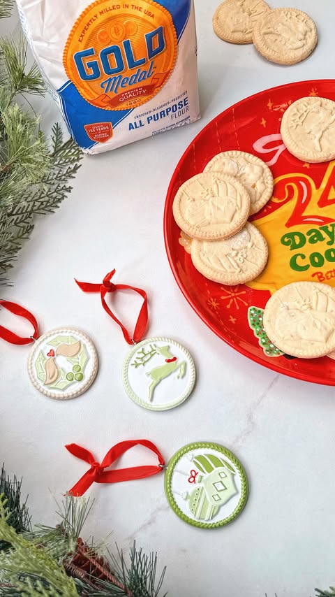 Instagram post by @sincerelyseashell for Betty Crocker. Caption reads: DAY 5: Springerle 🎄🍪 delicately stamped and....