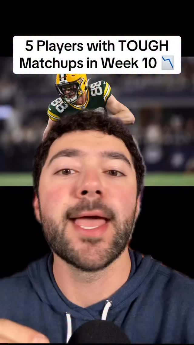 Instagram post by @loebsleads for Yahoo. Caption reads: These players have TOUGH matchups in Week 10 📉.