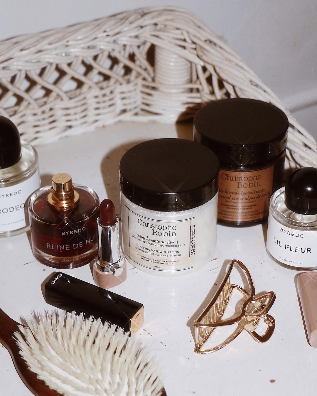 Instagram post by @ohuprettythings for Byredo. Caption reads: Every brand has their hero products. The product....