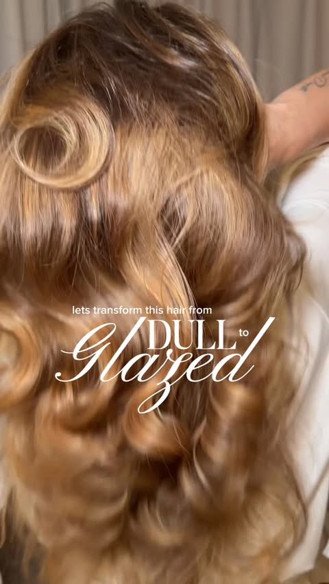 Instagram post by @sashalilliee for Glaze Hair. Caption reads: from dull to ✨glazed✨ & smelling like freshly....