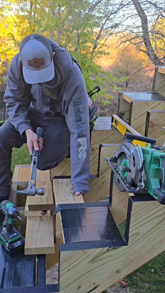 Instagram post by @gobuildstuff for Timberland PRO. Caption reads: Step into the season with the @timberlandpro....