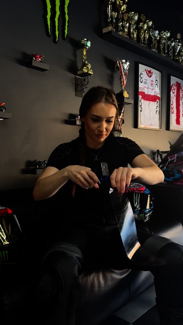 Instagram post by @bikedemar for HJC Helmets. Caption reads: Not everything that looks disposable has to end up....