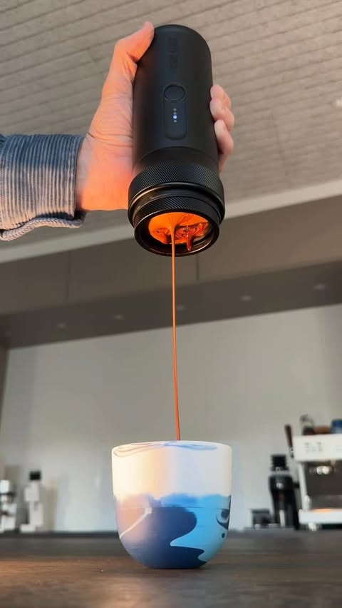 Instagram post by @coffee.enthusiastz for Mhw3bomber. Caption reads: ☕️ Epic espresso… anywhere.
Meet the portable....