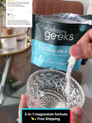 TikTok post by @inspiringdeals for Nutrition Geeks. Caption reads: [...] magnesium, and free shipping!....
