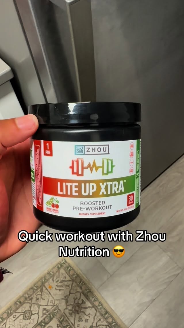 Instagram post by @daniellovv for Zhou Nutrition. Caption reads: #ad Just tried Zhou Nutrition’s new + improved....