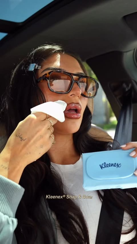 Instagram post by @yazghotb for Kleenex. Caption reads: [...] being clumsy is the new chic thanks to....