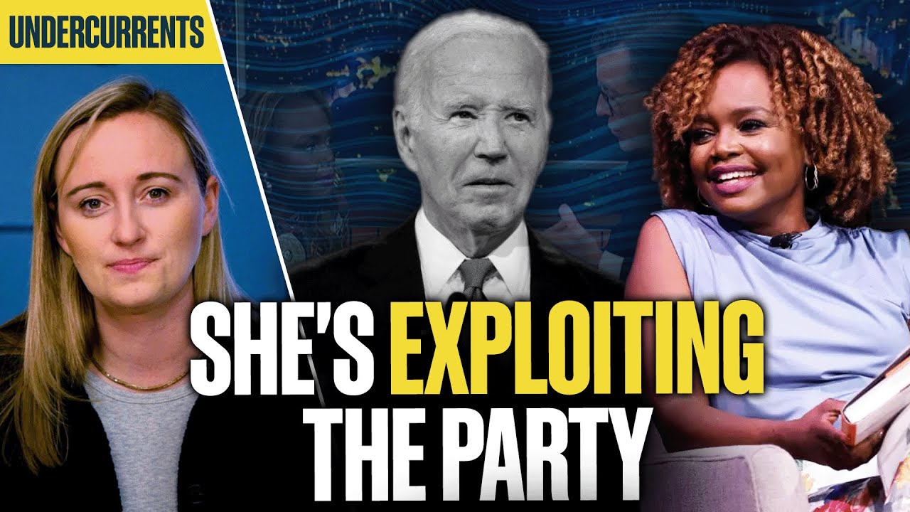 YouTube post by @UndercurrentsUnHerd for Acast. Caption reads: Karine Jean-Pierre's book tour implodes.