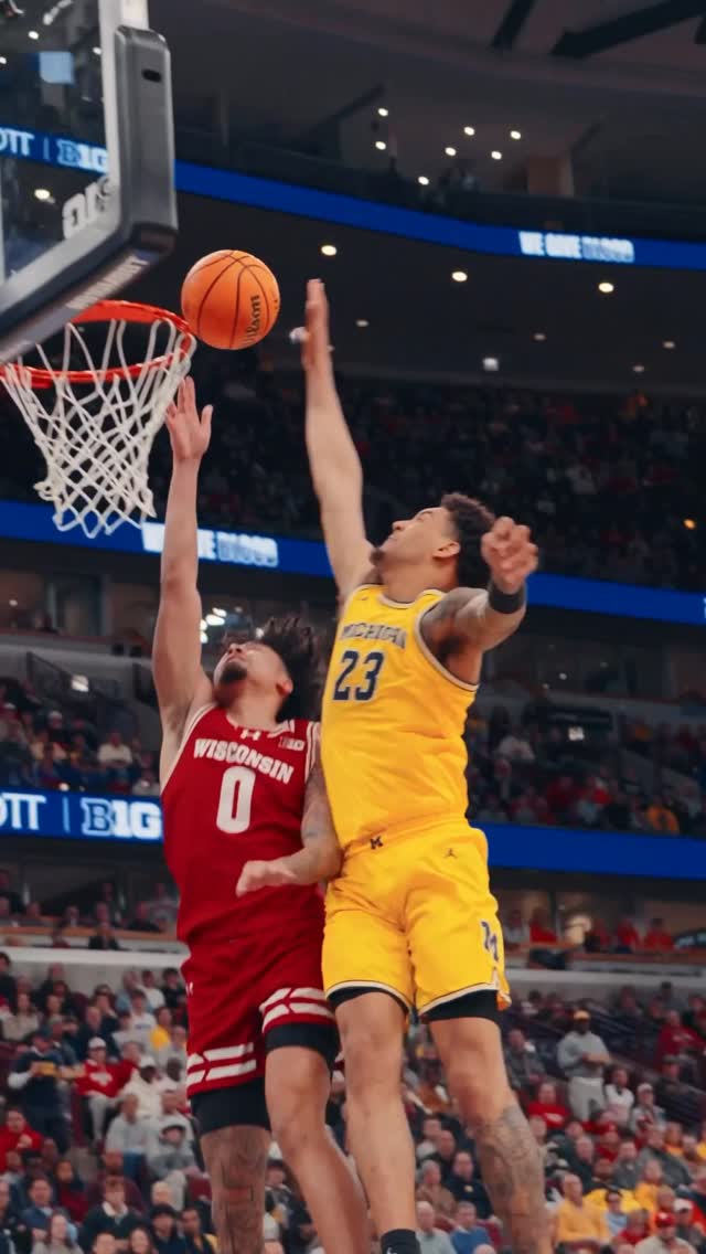 Instagram post by @cbb for Discover. Caption reads: Yaxel Lendeborg with a B1G block 😤 @discover.